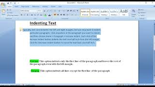 Indenting Text l MS WORD l 2024 [upl. by Toft]