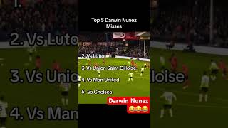 Darwin Nunez top 5 misses [upl. by Sitoeht]