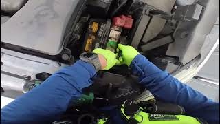 2018 Nissan Pathfinder jump start battery replacement new battery [upl. by Sternlight]