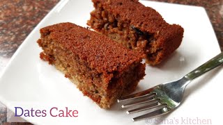 Dates Cake  Easy Dates Cake without Oven  Soft and Spongy Dates Cake  Sanas kitchen [upl. by Arnaud]