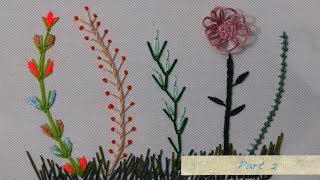 Hand Embroidery Designs I Stem amp Branches Stitches for Hand Embroidery beginners I Part 2 [upl. by Emelyne]