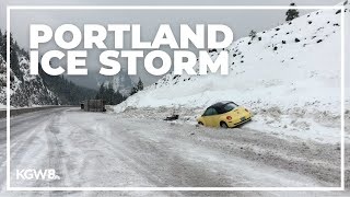 Portland ice storm Live weather coverage [upl. by Kcirdle578]