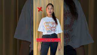 How To Tuck OVERSIZED TSHIRT  fashionhacks shorts hacks [upl. by Gorges]