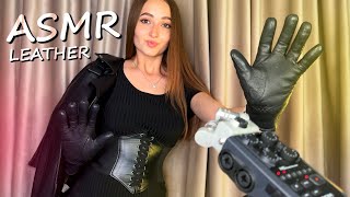 ASMR  ALL LEATHER TRIGGERS  Relax Leather Gloves and Jacket amp Corset ZOOM H6 SOUNDS  No Talking [upl. by Ddene]