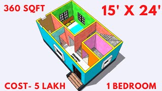 15x24 house plan  15x24 ghar ka naksha  15x24 house design  360Sqft [upl. by Sophia]