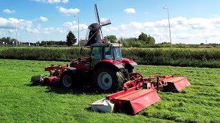 Gras maaien harken amp hakselen  Grass silage  Gras Häckseln  New Holland  Massey Ferguson [upl. by Idnek]