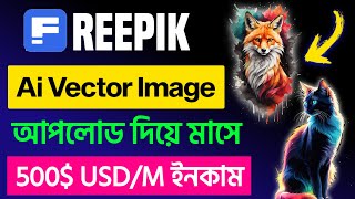 Ai image থেকে vector করে freepik থেকে টাকা ইনকাম  Ai দিয়ে ছবি বানিয়ে Freepik এ টাকা ইনকাম [upl. by Berty835]