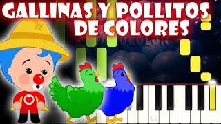 Gallinas y Pollitos de Colores  Piano Cover  Tutorial  Karaoke [upl. by Hussar]