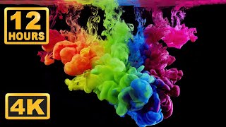 Abstract Liquid 12 Hours 4K Satisfaying Video Relaxing Music  Screensaver for Meditation Fluids [upl. by Sophy]