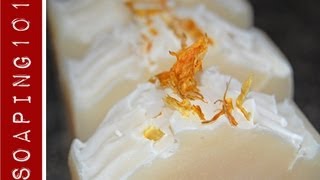 Making Soap for Sensitive Skin with aloe  calendula S2W11 [upl. by Eissert335]