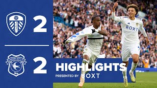 Highlights  Leeds United 22 Cardiff City  Summerville scores lastminute equaliser [upl. by Aidnahs307]