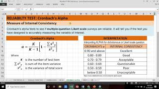 Cronbachs Alpha  Survey Questionnaire Reliability Test [upl. by Anirdnajela]