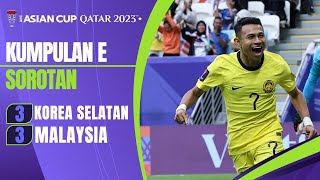 Sorotan Perlawanan  Korea Selatan 3  3 Malaysia  Piala Asia Qatar 2023 [upl. by Brine74]