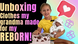 UNBOXING REBORN CLOTHES that my grandma handmade [upl. by Ellerrehs181]