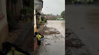 Storm Babet Flooding stops traffic in Pontesbury [upl. by Ienttirb783]