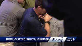 Police use Taser to subdue man who stormed into press area at Trump rally in Pennsylvania [upl. by Atterual808]