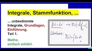 Integralrechnung Stammfunktion bilden unbestimmte Integrale Teil 1a [upl. by Suhpoelc]