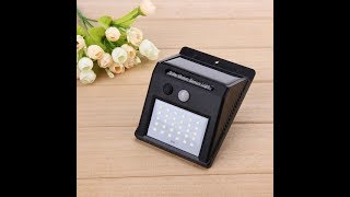 Tmart Review  30 LED Solar Motion Sensor Outdoor Garden Wall Light [upl. by Nivlek357]