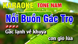 Karaoke Nỗi Buồn Gác Trọ Tone Nam Nhạc Sống  Nguyễn Linh [upl. by Annasoh]