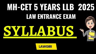 MH CET Law 5 years 2025 Preparation Syllabus BooksMHCET 5year LLB Complete Information [upl. by Garibull]