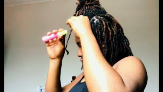 Retightening mid length microlocs How to interlock locs interlocking method [upl. by Michael]