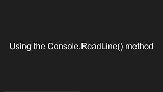 Using the C ConsoleReadLine method [upl. by Alaaj416]