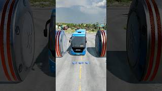 Reverse mix Color Bus Vs bollards Crashbeamngdrive shortvideo shorts [upl. by Anerev]