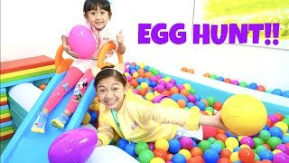 GIANT EGG HUNT amp BASKETBALL CHALLENGE [upl. by Deirdre]