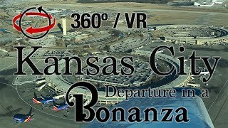 360º VR Flight TakeOff from Kansas City International Airport [upl. by Eihctir]