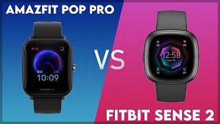 Amazfit Pop Pro vs Fitbit Sense 2 Comparison [upl. by Eetsirhc]