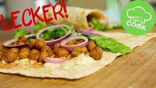 ShawarmaStyle Kichererbsen mit Hummus Sauce  Gesunde Wraps [upl. by Eseerahs]