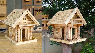 Build Most Amazing Cabin Bird House and Bird Feeder [upl. by Shannan]