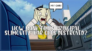 How many times Principal Slimovitz car gets destoryed Randy Cunningham 9th Grade Ninja [upl. by Taffy]