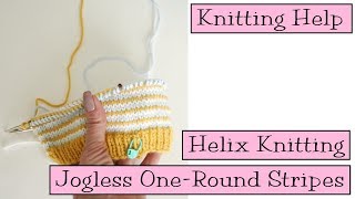 Knitting Help  Helix Knitting Jogless OneRound Stripes [upl. by Beitris]