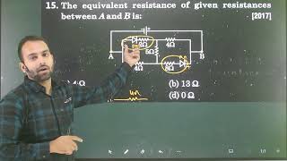 Q15 Semiconductor Electronics  The equivalent resistance of given resistances between A and B is [upl. by Gromme]