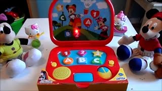 MICKEY MOUSE DISNEY TOY LAPTOP IN ENGLISH TO LEARN NUMBERS SHAPES AND LETTERS [upl. by Alesandrini238]