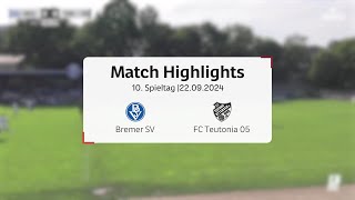 Umkämpftes Spiel zwischen Bremer SV und Teutonia endet mit Remis I Regionalliga Nord 10 Spieltag [upl. by Leiser]