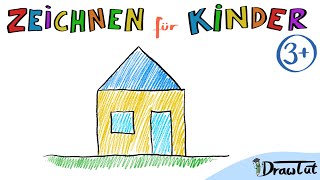 Einfaches Haus Zeichnen  Tobis Malschule  3  Malen und Zeichnen lernen für Kinder [upl. by Nnahgem614]