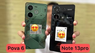 Tecno Pova 6 frente a Xiaomi Redmi Note 13 pro  cual es mejor  test de rendimiento [upl. by Hazmah]