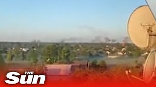 Ukrainian forces shell positions in the Russian Bryansk Region [upl. by Jacky]