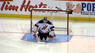 Martin Brodeur warms up during the Devils  Senators game [upl. by Chandler744]