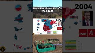 Mapa del resultado de las elecciones generales en España de 2000 a 2008 map mapas politica [upl. by Annaek]