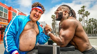 Fake Fat Suit Prank at Muscle Beach [upl. by Epp]