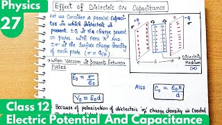 27 Effect of Dielectrics on Capacitance Electrostatic Potential and Capacitance Class12 Physics [upl. by Harday]