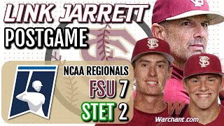 FSU Baseball Coach Link Jarrett on 72 win over Stetson in Regionals  FSU Baseball  Warchant FSU [upl. by Delinda]