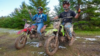 Pit Bike Race in the Muddiest Conditions [upl. by Aura]