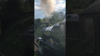 GWR manor 7828 ‘odney manor’ leaving watchet station the west Somerset railway [upl. by Nywrad]