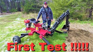 My Red Rock Trencherman Mini Towable Backhoe from Princess Auto FIRST TEST [upl. by Maclean322]