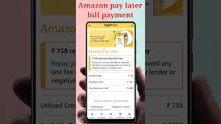 Amazon pay later payment kaise kare  Amazon pay later bill kaise bhare amazonpay amazon shorts [upl. by Kurman]