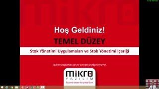 Mikro Yazılım Stok Yönetimi Eğitimi [upl. by Alisia]